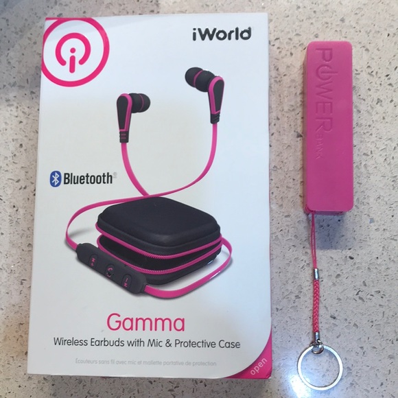 iWorld Gamma Bluetooth Wireless Earbuds/Powerbank - Picture 1 of 6